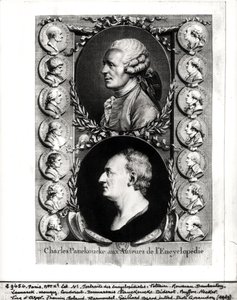 百科事典の肖像画Jean Le Rond d&39;Alembert（1717-83）とDenis Diderot（1713-84）1751-72 作： French School